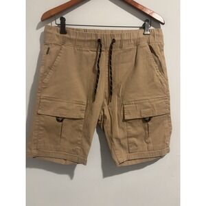 NWT Ring of Fire Shorts Cargo Men's‎ Khaki Utility Pockets Drawstring Med Hiking